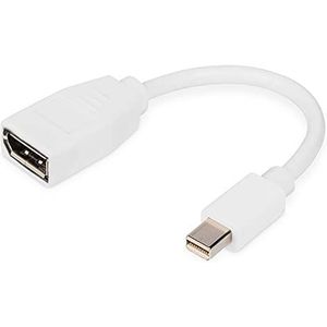 DIGITUS DisplayPort-adapterkabel - mini DP naar DP - Displayport 1.2-4k/30Hz - 0,15m - wit