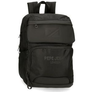 Pepe Jeans Bromley Laptoprugzak, zwart, 25 x 36 x 10 cm, polyester, 9 l, Zwart, Eén maat, laptoprugzak