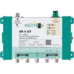 POLYTRON Optische ontvanger OR 5 QT (Quattro) CWDM, 4 x SAT-polarisatieniveaus, 1 x Terr., SC/APC-aansluiting, voor multischakelaarsystemen