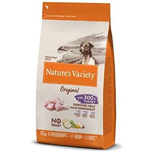 Nature's Variety Original No Grain droogvoer voor volwassen honden van kleine rassen, zonder granen, met kalkoen zonder botten, 1,5 kg