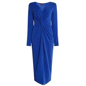 TEIMA Midi-jurk voor dames met glitterjurk, koningsblauw, S