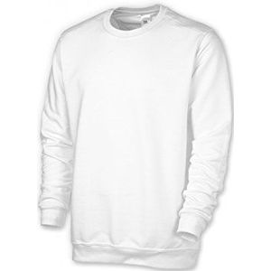 BP 1623-193 unisex sweatshirt van versterkt katoen wit, maat M