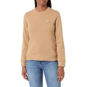 GANT REG Tonal Shield C-Neck Sweat, Warm kaki., XS