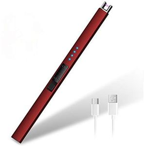 HOTERB Elektrische kaarsaansteker, oplaadbare USB-aansteker met LED-batterijdisplay, plasmaboogaanstekers met winddichte en vlamloze intrekbare kop voor barbecues, fornuizen, vuurwerk, op de camping