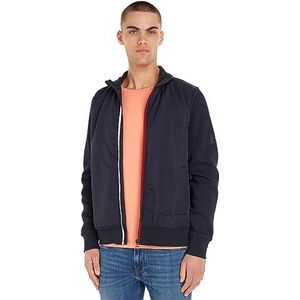 Tommy Hilfiger Heren Clean Mix Media Stand Kraag Zwaargewicht Zip Throughs, Desert Sky, S, woestijn hemel, S