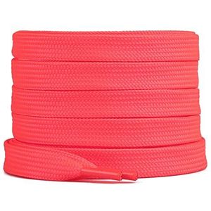 BRGUR Unisex's voor atletische hardloopschoenen laarzen snaren platte schoenveters, oranje rood, 140 cm (2 paar), Oranje Rood