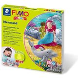 Staedtler 8034 12 LY Fimo Kids vorm&play set Mermaid (superzachte, ovenhardende knee, eenvoudige handleiding, hersluitbare doos, set met 4 Fimo blokken, 1 modelleerstaaf en 1 speelkulisse)