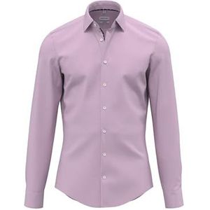 Seidensticker Zakelijk overhemd voor heren, slim fit, strijkvrij, kent-kraag, lange mouwen, 100% katoen, roze, 39