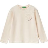 UNITED COLORS OF BENETTON - Shirt - Mauve / Offwhite - Lange Mouw