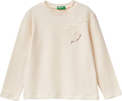 UNITED COLORS OF BENETTON - Shirt - Mauve / Offwhite - Lange Mouw