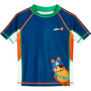 Playshoes Unisex kinderzwemshirt Rash-Guard-shirt, Piraat met korte mouwen, 110-116