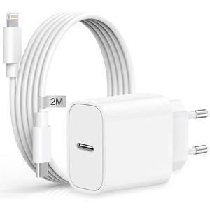 iPhone snellader met oplaadkabel 2M, AINPOW 20W iPhone oplader USB C oplader met iPhone snellaadkabel, USB C voedingsadapter voor Apple iPhone 14 13 12 Pro Max/11/XS/XR/iPad