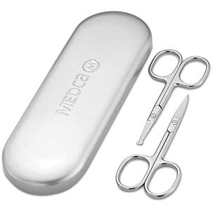 Roestvrij Staal - Grooming Schaar - Wenkbrauw Schaar - Baard en Snor Trim Set - Gebogen en Afgeronde Tip