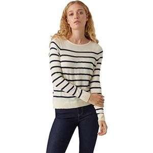 VERO MODA VMNOVA LS O-Neck GA NOOS Pullover voor dames, Birch/Stripes: Navy Blazer, XL, Berken/Stripes: navy blazer, XL