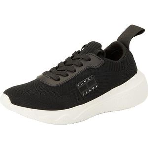Tommy Jeans Dames TJW Flexi Runner Sneaker, zwart, 4 UK, Zwart, 37 EU