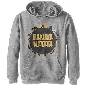 Kids' Disney Lion King Hakuna Matata Sun Youth Pullover Hoodie, Athletic Heather, Large, Athletic Heather, L