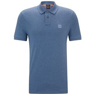 BOSS Passenger Slim Fit poloshirt voor heren van stretchkatoen met logo-patch, Open Blue485, XXL