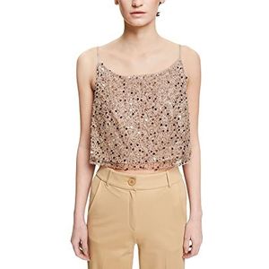 ESPRIT Collection Dames 022EO1F326 Blouse, 260/LIGHT taupe, standaard