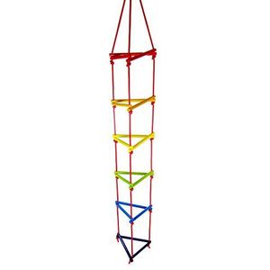 Hess Holzspielzeug 31107 - Gebreide ladder van hout, driehoekig, handgemaakt, voor kinderen vanaf 3 jaar, ca. 200 x 30 x 30 cm, voor onbeperkt klimplezier in huis en in de tuin