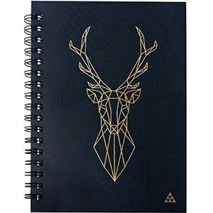 SmartWoods, Deer Geometric Animals agenda 1, 8 cm x 24 cm x 18, 5 cm, agenda, B5-formaat, ruimte voor notities, modieus design, elegante stijl, uniek karakter, handgemaakt. (Deer)