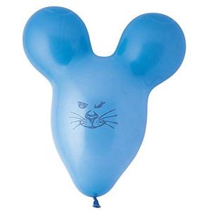 Unique Party 5141 muisvormige latex ballonnen | blauw | 15 stuks, verschillende kleuren, pak van 15