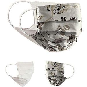 BaF Community-maskers Set van 2 stuks Unisex geïmproviseerd masker Omkeerbaar mondbeschermingsmasker Mond- en neusbescherming Omkeerbaar masker met motief katoen BCI Wasbaar