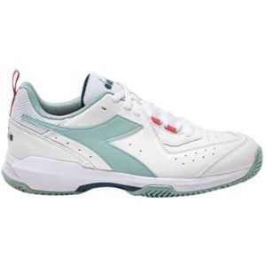 Diadora S. Challenge 5 W SL Clay, tennisschoenen voor dames, wit/surf spray/legionblauw, 42,5 EU, White Surf Spray Legion Blue, 42.5 EU