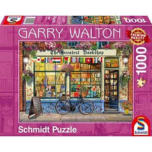 Schmidt Spiele 59604 Garry Walton, boekwinkel, puzzel van 1000 stukjes