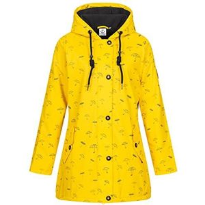 Friesennerz regenjas voor dames, met capuchon, gevoerd, waterdicht, weerbestendig, windbreaker, overgangsjas #ankerglutmeer, geel, 54 grote maten