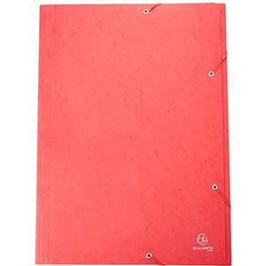 Exacompta 59503E Verzamelmap (elastiek, 3 kleppen, Manila karton 600 gm², voor DIN A3, 29,7 x 42 cm) 1 stuk rood