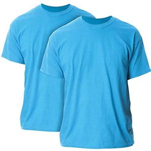 GILDAN Heren Ultra katoenen T-shirt, stijl G2000, verpakking van 2, saffier, groot, Saffier, L