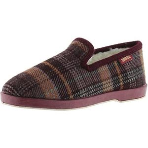 Victoria Wamba Copete Plaid Slippers & Sheepskin Interior & Matching Sole 200251 for Women BURDEOS 41