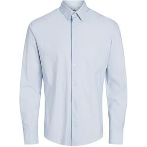 Jprblaactive Stretch Shirt L/S Sn, Chambray Blue/Stripes: slim fit, L
