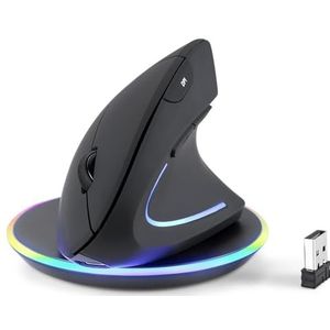 Ergo - Draadloze Ergonomische Muis - Zwart - 3 DPI-niveaus