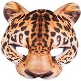 Boland 56731 - Halfmasker luipaard, realistische print, masker met elastiek voor carnaval of themafeest, accessoire voor dierenkostuums, verkleedkostuums