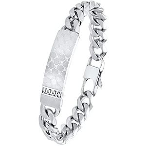 JOOP! Ident Armband Van Roestvrij Staal Voor Heren, 21 cm, Zilver, Wordt Geleverd In Geschenkverpakking, 2033966