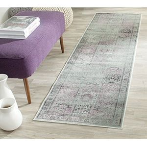 Safavieh Vintage geïnspireerd tapijt, VTG127, geweven zachte viscose vezel loper, donkergrijs/amethist, 62 x 240 cm