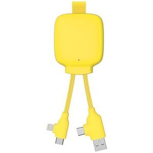 Multi-Connector USB Kabel 4-in-1 - Universele Oplader en Externe Batterij van 3000 mAh in Gerecycled Plastic - Xoopar Gamma Lite Geel