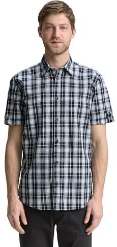 TOM TAILOR - Overhemd - Navy - Regular Fit - Geruit