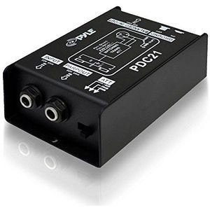 Pyle-Pro PDC22 Dual 1/4'' Instrument To Balanced & Unbalanced (1/4''/XLR) Direct Box Directe doos Zwart