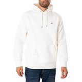 GANT Heren Reg Shield hoodie met capuchon, Eggshell., L