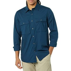 Amazon Essentials Heren standaard fit lange mouwen twee-pocket utility shirt (voorheen Goodthreads), indigo, X-Large lang