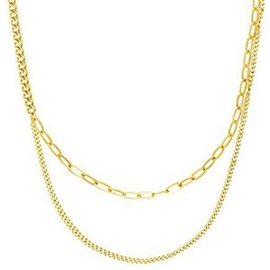 JOOP! halsketting roestvrijstalen damesketting, 90 cm, goud, Wordt geleverd in geschenkverpakking, 2031015