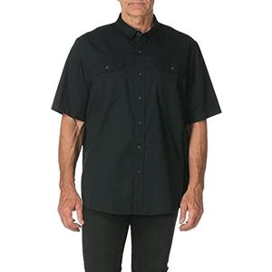 Wrangler Men's Authentics Short Sleeve Classic Woven Shirt, Caviar, 3X