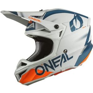 O'NEAL | MX Enduro Motocross Helm | 2 shells en 2 EPS voor extra veiligheid, ABS shell, rubberen neus bescherming | 5SRS Haze Polyacrylite V.22 Adult | Blauw Oranje | XXL