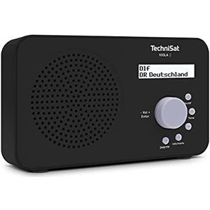 TechniSat VIOLA 2 - draagbare DAB-radio (DAB+, FM, luidspreker, koptelefoonaansluiting, tweeregelig display, knopbediening, klein, 1 Watt RMS) zwart