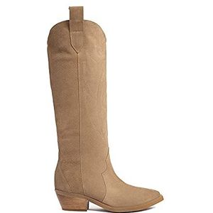 L37 HANDMADE SHOES Dameslaarzen, natuurlijk leer, leren voering, handgemaakte schoenen, comfortabel en elegant, Let's Get Lost, Knee High Boot, lichtbruin, 39 EU