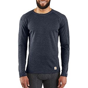 Carhartt Mens Force Midweight synthetisch wolmengsel basislaag ronde hals zak top, Deep Navy Heather, M