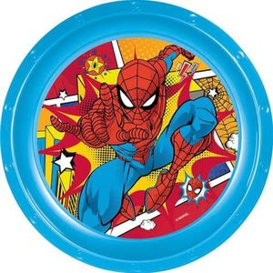 Marvel kinderbord van Spiderman-kunststof, blauw, schokbestendig, herbruikbaar