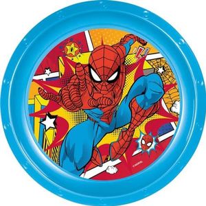 Marvel kinderbord van Spiderman-kunststof, blauw, schokbestendig, herbruikbaar